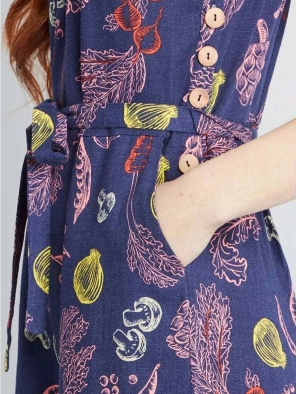 ModCloth Elated All Over Navy Cropped Leg Jumpsuit - Picture 3 of 11